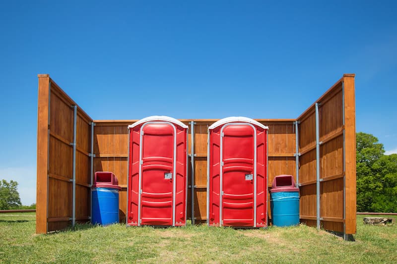 Short-term porta potty units staged for delivery in Texarkana, Arkansas